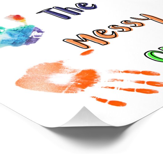Hallo, ik ben de Messy One - Verfhandafdrukken Foto Afdruk (Hoek)