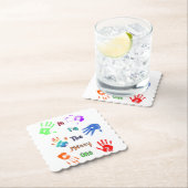 Hallo, ik ben de Messy One - Verfhandafdrukken Kartonnen Onderzetters (Insitu)