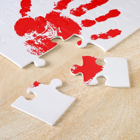 Hallo, ik ben de Messy One - Verfhandafdrukken Legpuzzel (Zijkant)