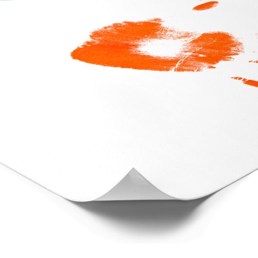 Hallo, ik ben de Messy One - Verfhandafdrukken Poster (Hoek)