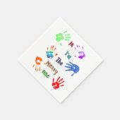 Hallo, ik ben de Messy One - Verfhandafdrukken Servet (Hoek)