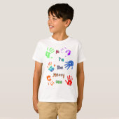 Hallo, ik ben de Messy One - Verfhandafdrukken T-shirt (Voorkant volledig)