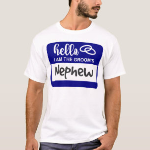 hallo ik ben de Nephew Wedding Name Badge van de G T-shirt