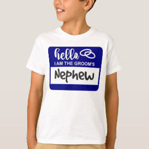 hallo ik ben de Nephew Wedding Name Badge van de G T-shirt