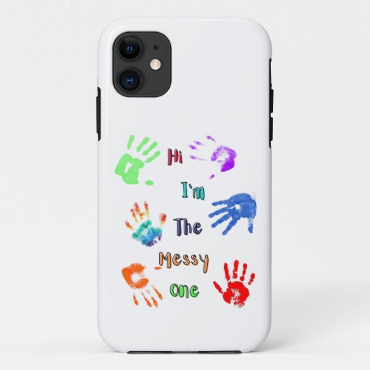 Hallo, ik ben de rommelige - verf handafdrukken Case-Mate iPhone case (Achterkant)