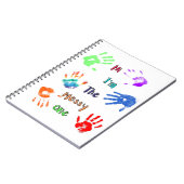 Hallo ik ben De Rommelpot - Verf Handafdrukken Notitieboek (Linkerzijde)