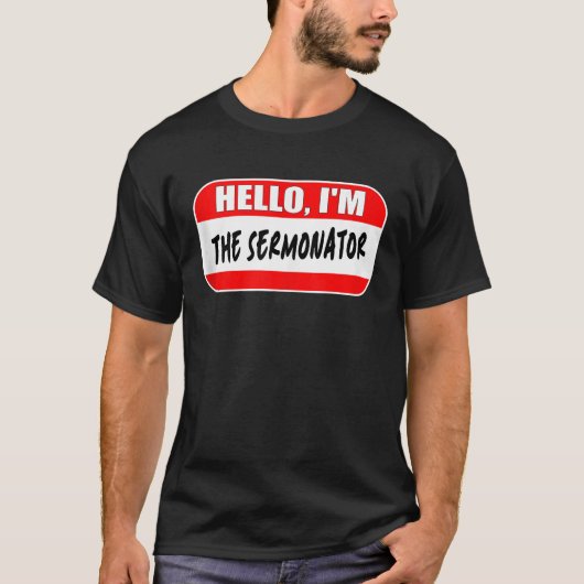 hallo ik ben de Sermonator Pastor Appreciation Sun T-shirt (Voorkant)