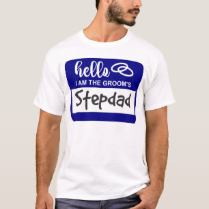 hallo ik ben de Stepdad Wedding Name Badge van de  T-shirt
