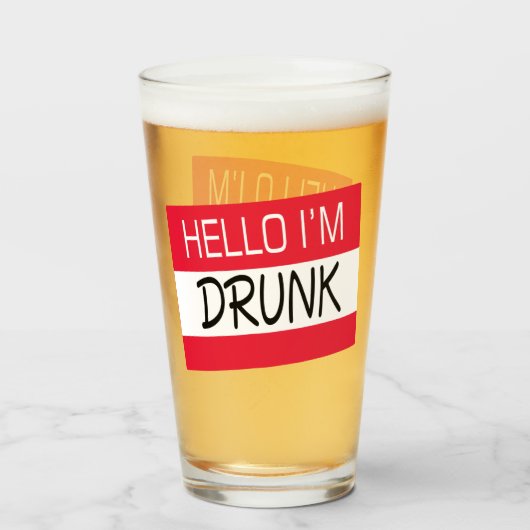 hallo ik ben Drink Humor Glas (Voorkant gevuld)