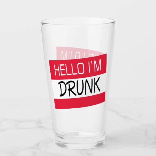 hallo ik ben Drink Humor Glas (Voorkant)