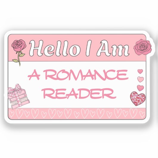 Hallo Ik ben een Romance boekliefhebber Funny Sticker (Voorkant)