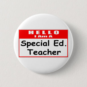 Hallo, ik ben een speciale Ed. onderwijzer Ronde Button 5,7 Cm