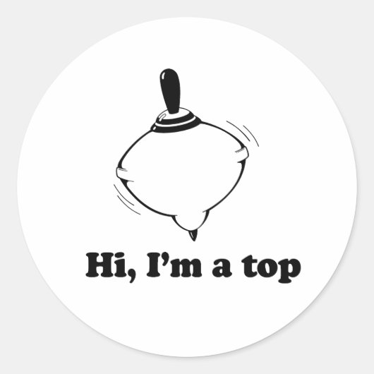 Hallo, ik ben een top ronde sticker (Voorkant)