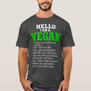 hallo ik ben een Vegan Funny Sarcastic Vegetarian T-shirt