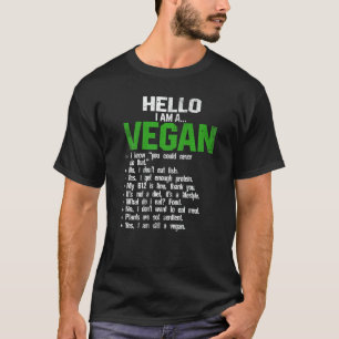 hallo ik ben een Vegan Vegetarian Veggie Animals R T-shirt