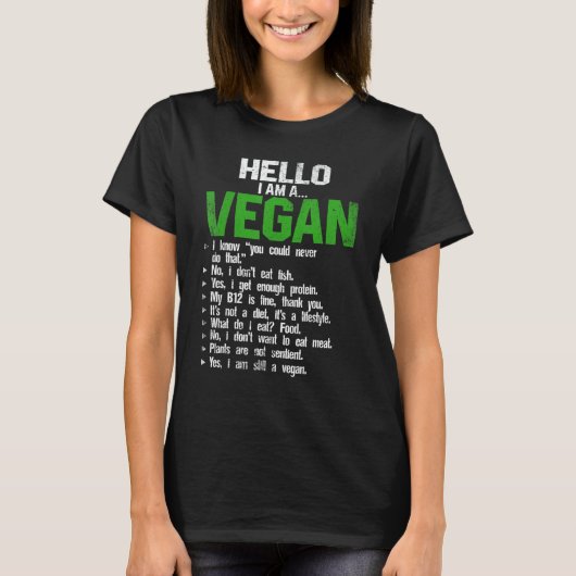 hallo ik ben een Vegan Vegetarian Veggie Animals R T-shirt (Voorkant)