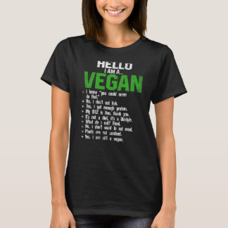 hallo ik ben een Vegan Vegetarian Veggie Animals R T-shirt