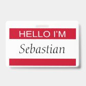 Hallo Ik ben gepersonaliseerd Badge (Back)