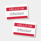 Hallo Ik ben gepersonaliseerd Badge (Front & Back)