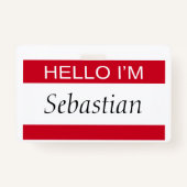 Hallo Ik ben gepersonaliseerd Badge (Voorkant)