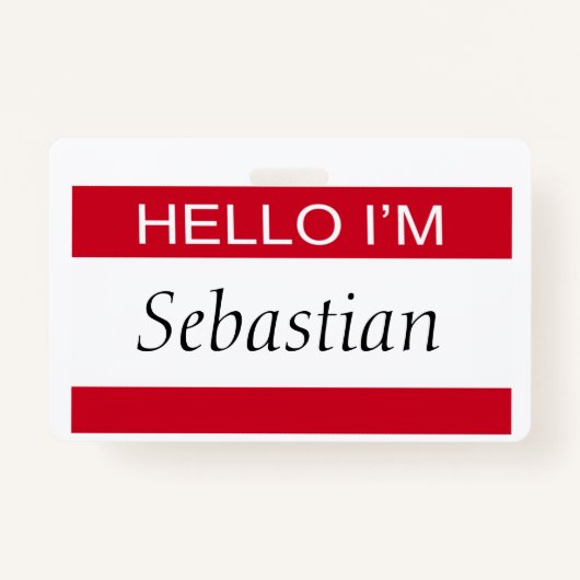 Hallo Ik ben gepersonaliseerd Badge (Achterkant)