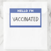 Hallo Ik ben gevaccineerd Rechthoekige Sticker (Tas)