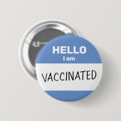 hallo ik ben gevaccineerde Button (Voorkant /achterkant)