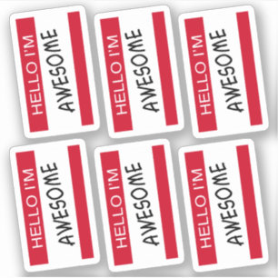 hallo ik ben Geweldige set van 6 Sticker
