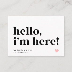 Hallo Ik ben hier Branding Bedankt Invoegen Wit Visitekaartje