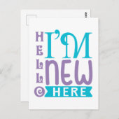 hallo ik ben hier nieuw briefkaart (Voorkant / Achterkant)