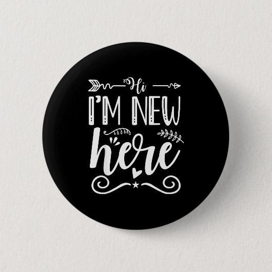 Hallo, ik ben hier nieuw ronde button 5,7 cm (Voorkant)