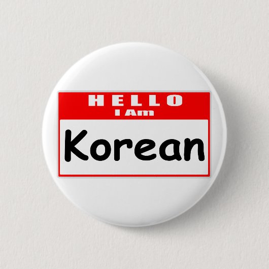 Hallo, ik ben Koreaans... naamplaatje Ronde Button 5,7 Cm (Voorkant)