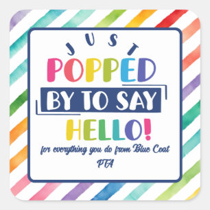 hallo ik ben langs gekomen om te zeggen vierkante sticker