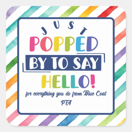 hallo ik ben langs gekomen om te zeggen vierkante sticker (Voorkant)