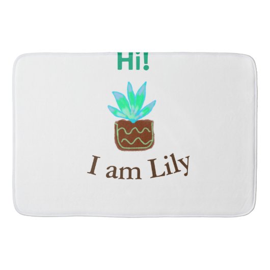 Hallo ik ben Lily cactus succulent voeg naam water Badmat (Voorkant)