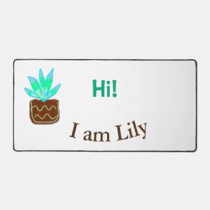 Hallo ik ben Lily cactus succulent voeg naam water Bureaumat