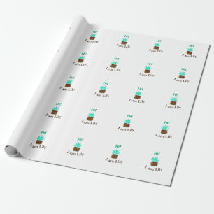 Hallo ik ben Lily cactus succulent voeg naam water Cadeaupapier
