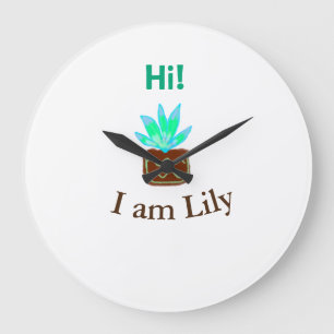 Hallo ik ben Lily cactus succulent voeg naam water Grote Klok