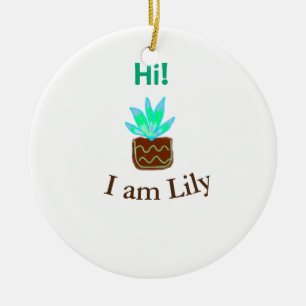 Hallo ik ben Lily cactus succulent voeg naam water Keramisch Ornament