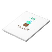 Hallo ik ben Lily cactus succulent voeg naam water Notitieblok (Linkerzijde)