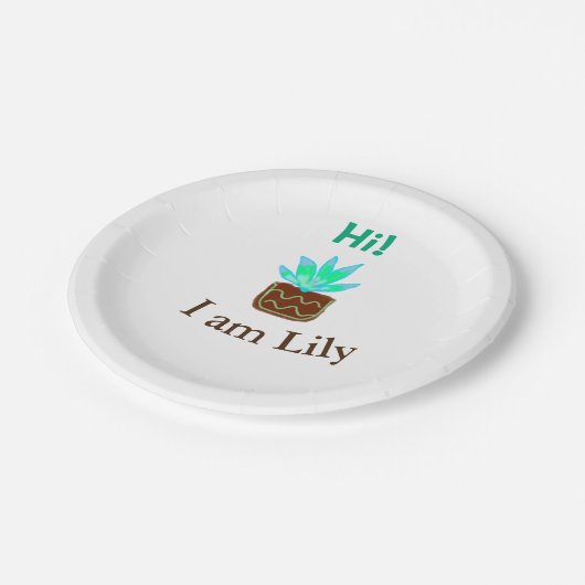 Hallo ik ben Lily cactus succulent voeg naam water Papieren Bordje