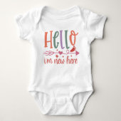 Hallo Ik ben nieuw hier - Baby Boy Bodysuit (Voorkant)