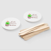 Hallo Ik ben nieuw hier baby shower kinder bloemen Handwaaier (Niet-gemonteerd)