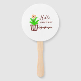 Hallo Ik ben nieuw hier baby shower kinder bloemen Handwaaier