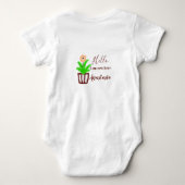 Hallo Ik ben nieuw hier baby shower kinder bloemen Romper (Achterkant)
