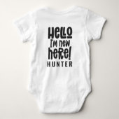 hallo ik ben nieuw hier, moderne typografie nieuwe romper (Achterkant)