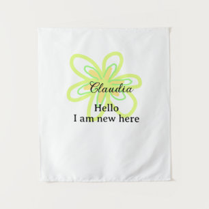 Hallo, ik ben nieuw hier naam gele groene bloem ki wandkleed