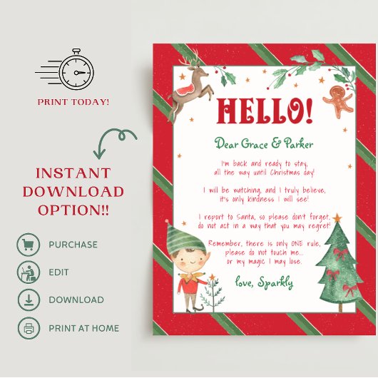 Hallo Ik ben terug Elf Welkom Poster