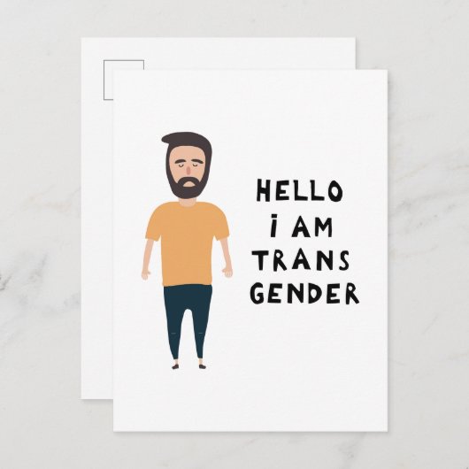 hallo ik ben transgender briefkaart (Voorkant / Achterkant)