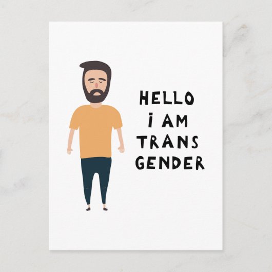 hallo ik ben transgender briefkaart (Voorkant)